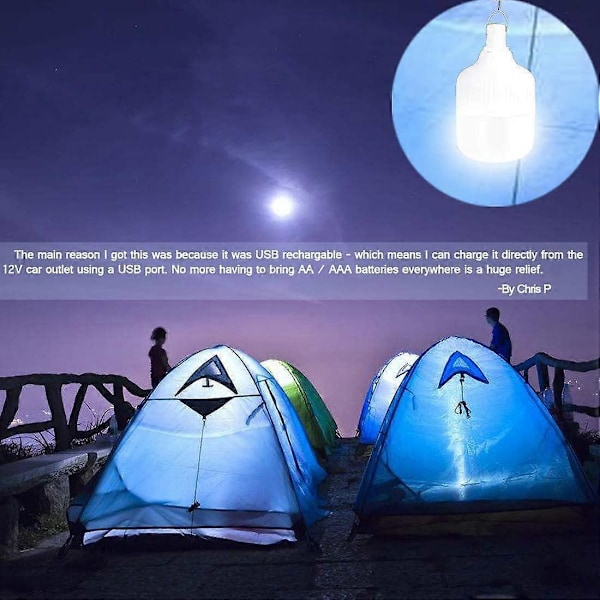 Dimbar LED Campinglykta, 8800mAh, 5 Belysningslägen, USB Uppladdningsbar, 4800 Lumen