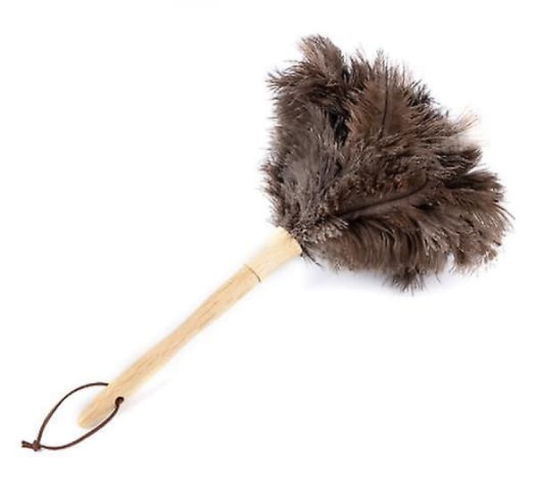 (27cm) Fjäderdammsvippa Strutsfjäder Naturlig