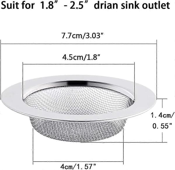2 stk. vaskesie i rustfrit stål, 7,5 cm afløbssi, vaskesi, køkkenvaskesi
