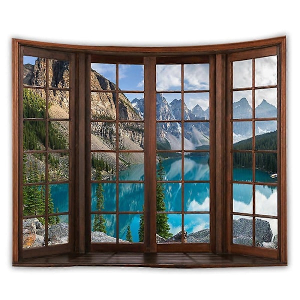 Skoglandskap Veggfjellteppe for Hjemmedekorasjon Stor Størrelse 150 x 150 cm