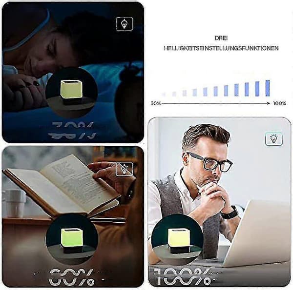 Bluetooth Högtalare Väckarklocka 5 i 1 LED Touch Dimbar Väckarklocka Digital MP3-spelare Högtalare