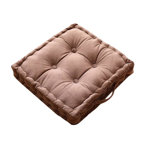 Yksivärinen paksu pehmuste paksuuntettu toimistotuolin pehmuste lattia Futon tatami erkkeri-ikkunan pehmuste neliö-tumma kahvi neliö 45*45*12 puuvilla