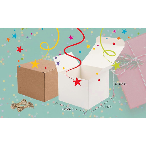 10-pak Papæsker til Gaver - 10x10x8,6 cm Cupcake/Håndværksbeholdere