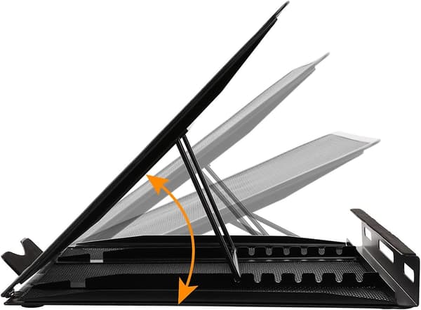Ergonomisk og ventilert justerbart laptopstativ, 33 x 28 x 4 cm, Svart