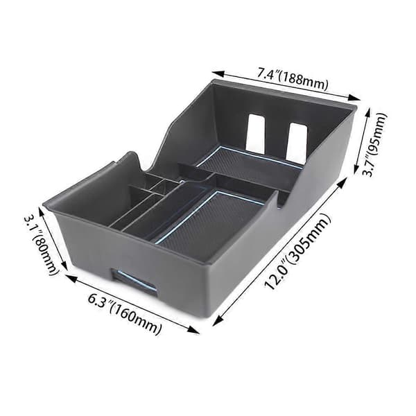 Silikon Senterkonsoll Organizer Etui med Myntkort Solbrilleboks Armlene Oppbevaringsholder for Tesla Model 3