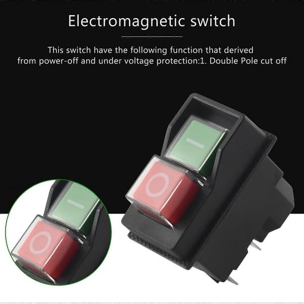 Vattentät elektromagnetisk tryckknappsbrytare 5 stift KJD17 220-240V