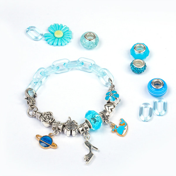 Gör-det-själv-berlocker för armbandsframställning av smycken （blå） Färgad