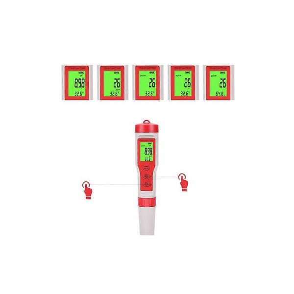 TDS / ph / EC / Temperatur fire i én Vannkvalitetstester Konduktivitet pH Penn TDS tester