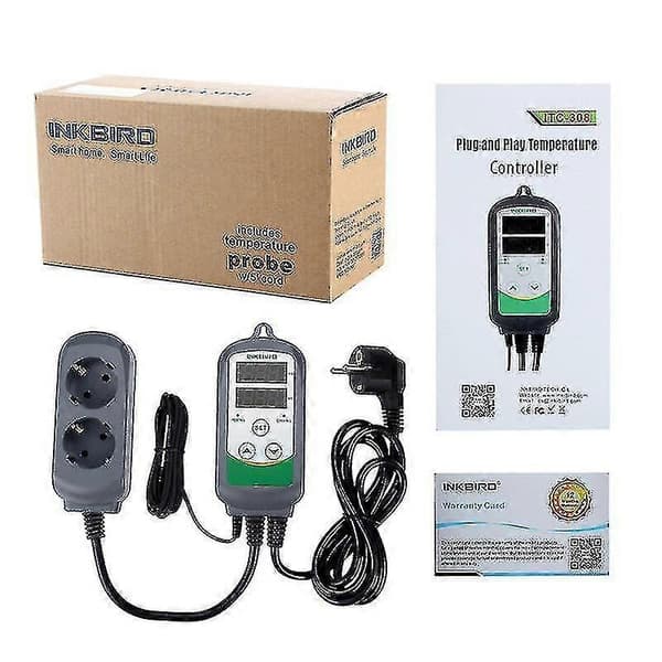 (AU Socket220V) Termoregulator Itc-308 Digital Temperaturregulator Termostat 220v Med Dobbelt Display Alarm Til Gulv Fugle Inkubator
