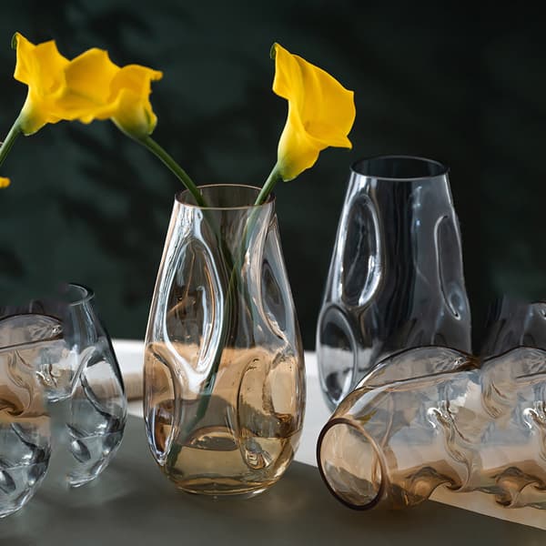 Glasblomstervase, moderne minimalistisk blomsterarrangementdekoration