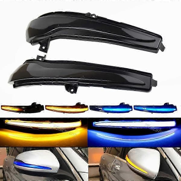 (Dynamisk gul/blå) Dynamisk blinklys LED-lys til Mercedes Benz C E S GLC W205 X253 W213 W222 V-klasse W447 sidespejl indikatorlys