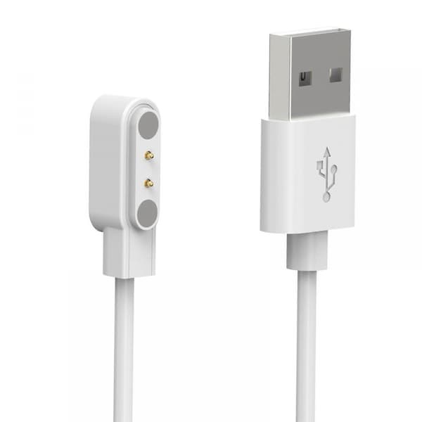 Stærkt Magnetisk USB Ladekabel Opladningsledning Sort til Colmi C81 Smartwatches Oplader Hvid