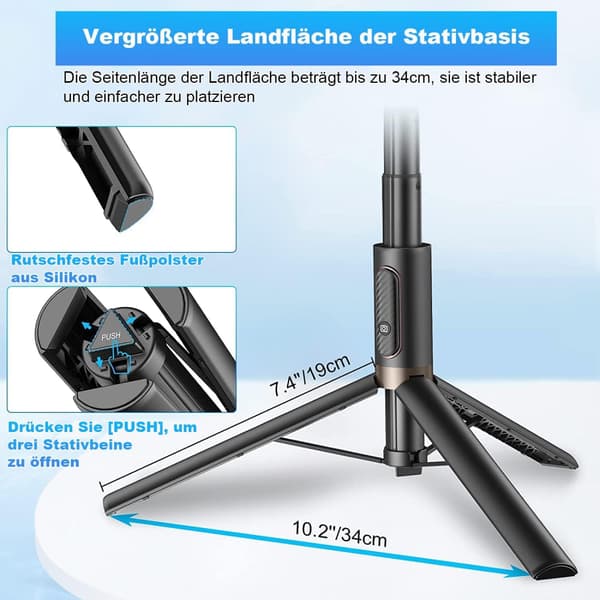 152 cm Selfie Stick Stativ, Alt-i-1 Aluminium Telefon Stativ