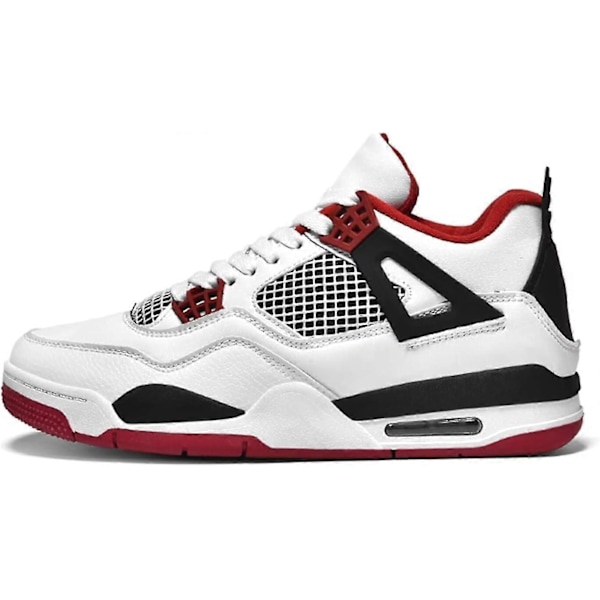 (A4red White 6 UK) Bebetter Herre Air 4 Retro Klassiske Skatesko - Svarte Fitness Treningssko for Basketball Casual Sneakers 6 UK