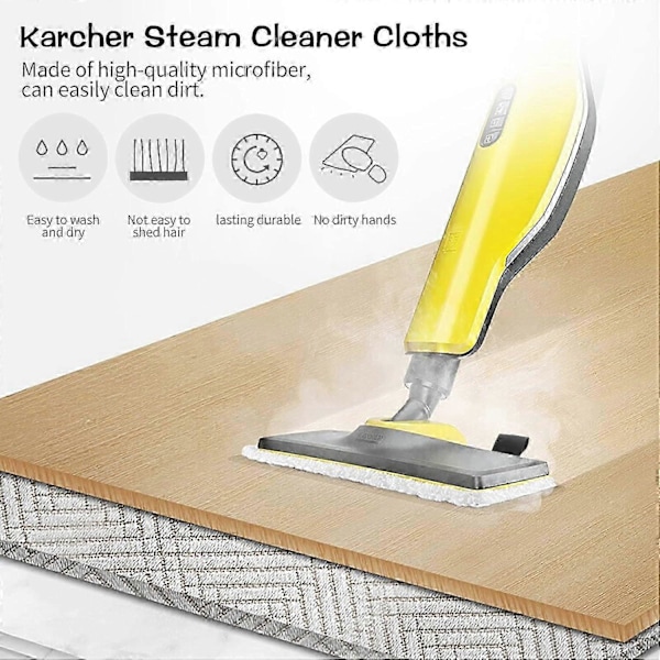 5-pack Kärcher Ångmoppdukar, Kärcher Ångmopp Tillbehör, Kompatibla med Kärcher Easyfix Sc2 Sc3 Sc4 Sc5 Serien Kärcher Ångmopp ClP2