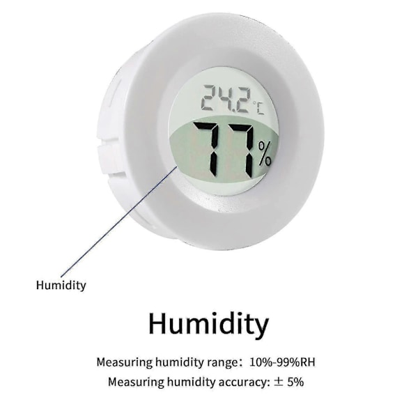 3 st Mini Rund Hygrometer Termometer Digital LCD Monitor Mätare Inomhus Present