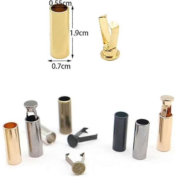 50 Sæt 5 Farver Snørebåndstips Legering Snørebåndshoved til DIY Skosnørebåndstips Beskytter Legering Snørebåndshoveder og Snor Ender Metal Aglet Udskiftningshoved f