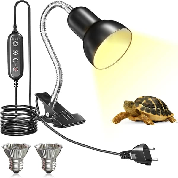 Varmelampe til skildpadder, E27 terrarium varmelampe med timer