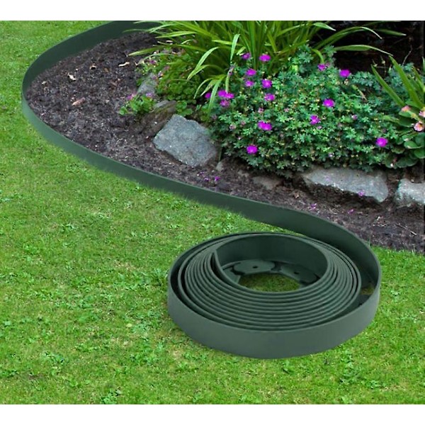 Grön Flexibel trädgårdskant 10 M grön höjd 5 CM + 30 pinnar