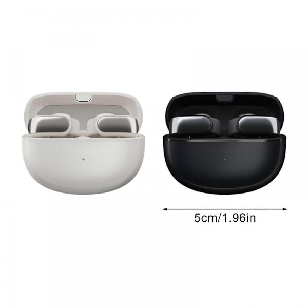 V12 Grå Open-Ear Clip Bluetooth Øretelefoner med Støjreduktion