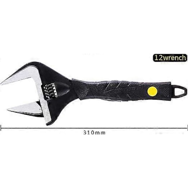 265mm Justerbar Skiftenøkkel, Dyp Kjeft Bred Åpning, Varmebehandlet Krom Vanadium Stål, Sort Oksid Finish, Kraftig Rørleggernøkkelsett