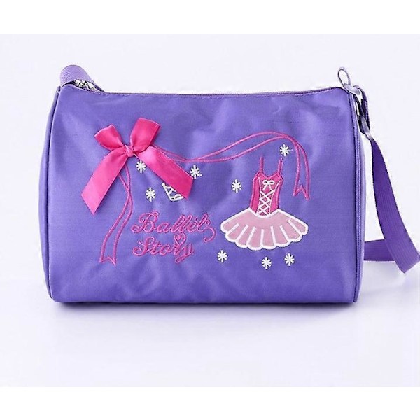 Ballettveske for barn, jenters danseskulderveske brodert tote med justerbar stropp og enkel glidelås for ballett, dans, basketball