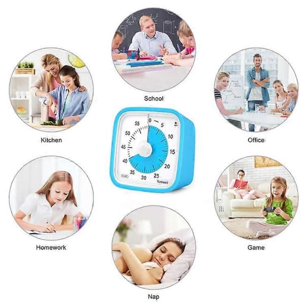 YUNBAOIT VT01 Visuell Timer med Nattlys 60 Minutters Nedtellingstimer Stille Tidsstyringsverktøy