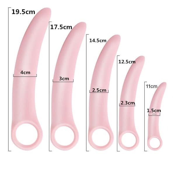 5-pak silikone-dilatorsæt til bækkenbundsmuskeltræning og kvinders velvære