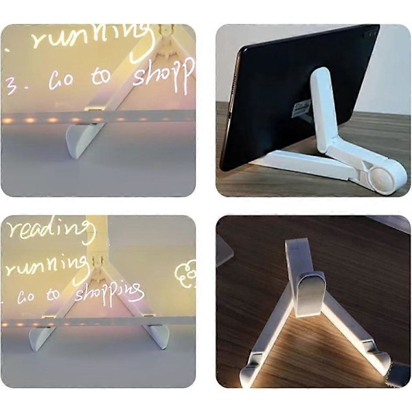 Klar Akryl Whiteboard för Skrivbord LED Meddelandetavla 30 x 20 cm