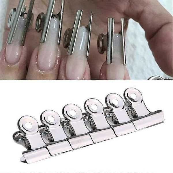 12st Stereotyp Nagel Fiber Förlängning C Böjd Form Klämma Fixerad Klämma Rund Nagelmodell Klämma
