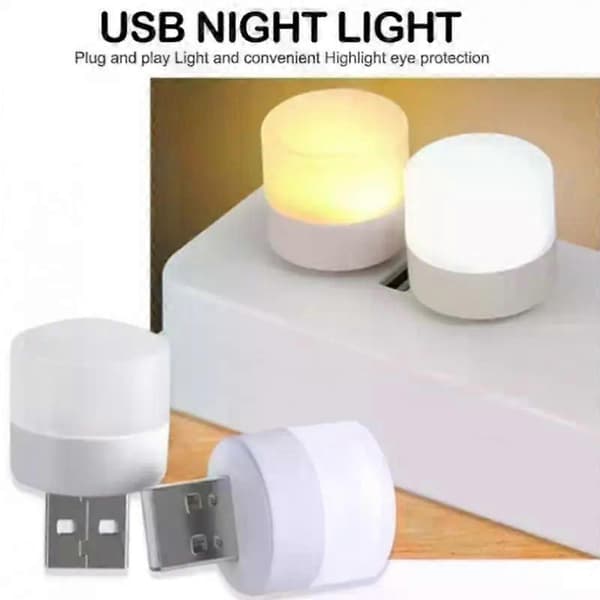 USB Boklamper USB Nattlys Mini LED Nattlys USB Plugg Lyspære Strømforsyning Lading Liten Rund Lesing Øyebeskyttelse