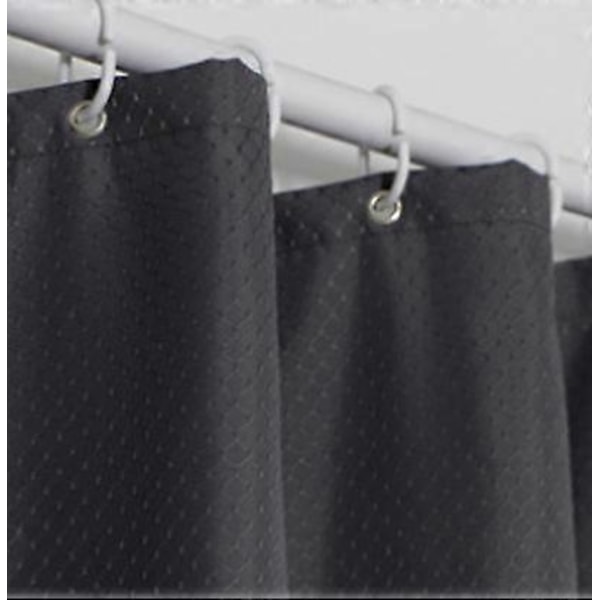 Muggbestandig Dusjforheng Vanntett og Vaskbart Stoff Tykt Lite Dusjforheng i Mørkegrå Vaffel Polyester for Badekar 80x180cm