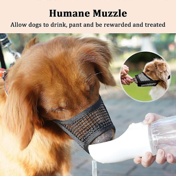Hundemaske, blød mesh-maske, egnet til små og mellemstore hunde, Chihuahua, Puddel, Husky, Labrador Retriever, bre