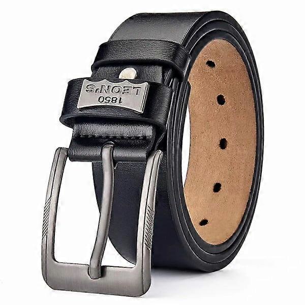 Läder Spänne Casual Jeansbälte Herr Hög Kvalitet Retro Lyx Herrbälte 120cm