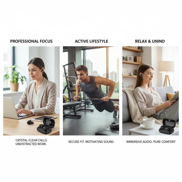 Sleep Dedicated L21Pro Bluetooth-hörlurar Digital Display Mini Brusreducering