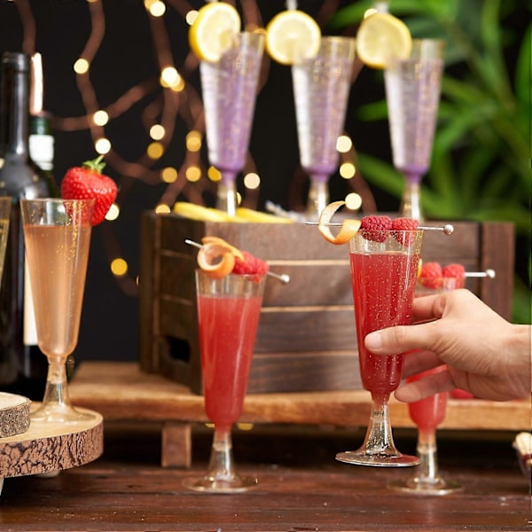 50-pakning Gjenbrukbare Champagneglass - 150 ml Plastfestglass for Bryllup/Arrangementer