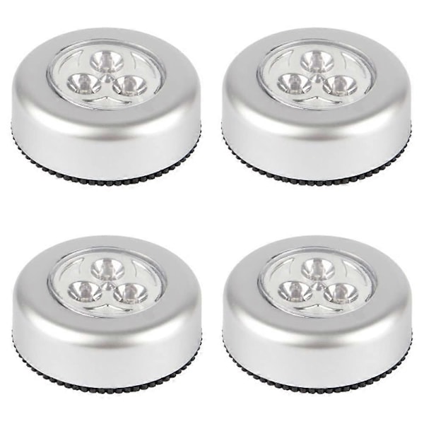 4 Stycken Touch Light LED Batteridrivna Lampor för Garderober, Skåp, Bänkar eller Hemmakontor, Trådlösa Touch Light Armaturer