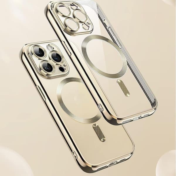 Etui til iPhone 14 Pro 6,1 tommer, fuld kamerabeskyttelse (Guld)