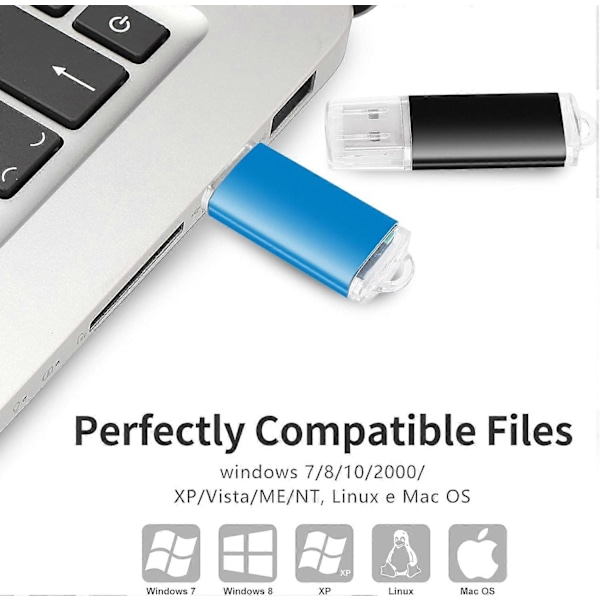 USB-muistitikku 16GB [2 kpl] USB Cle 16GB USB 2.0 -muistitikku 16GB USB-muistitikku 16GB kannettavalle tietokoneelle/PC:lle/autolle jne. (2 kpl)