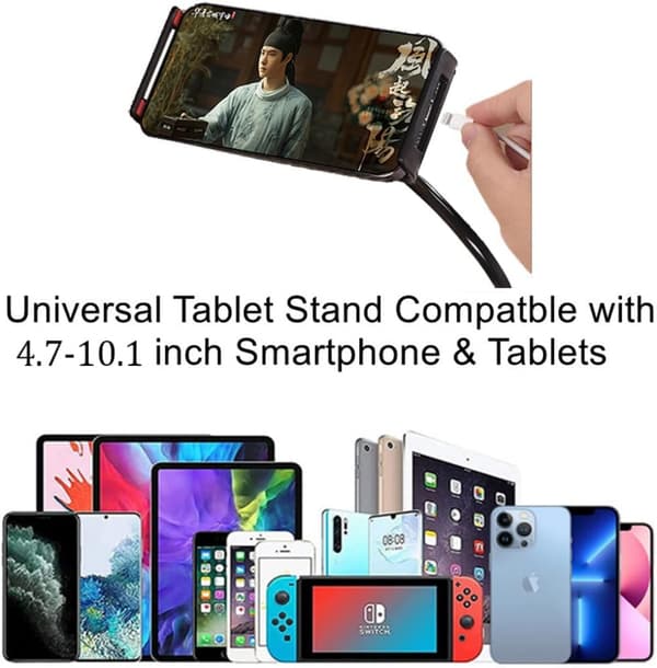 Svanehals Tablet-holder, Fleksibelt Tablet-stativ, Lazy Arm Tablet-montering 360 Justerbar Holder Klemmebeslag til seng til iPad Smartphone