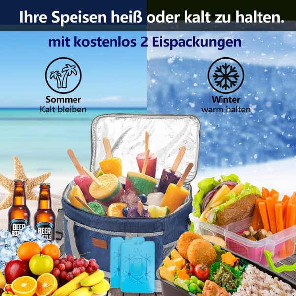 Køletaske, køletaske med køleelementer, picnictaske, madpakke