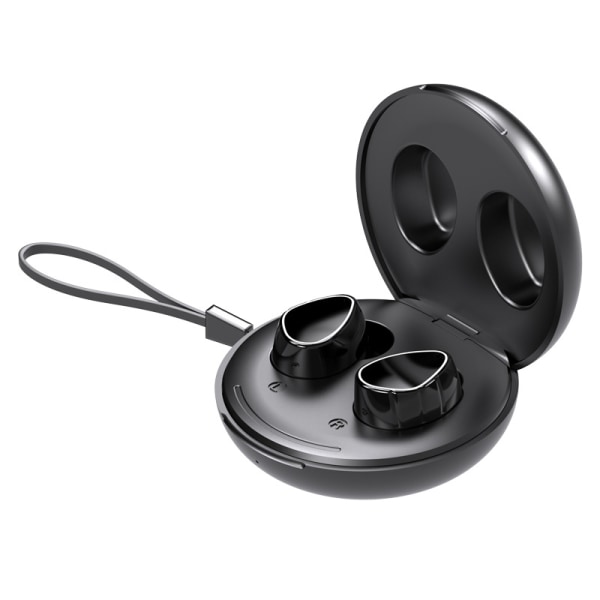 SKY-9 Bluetooth 5.3 hörlurar Mini HiFi Stereoljud svart
