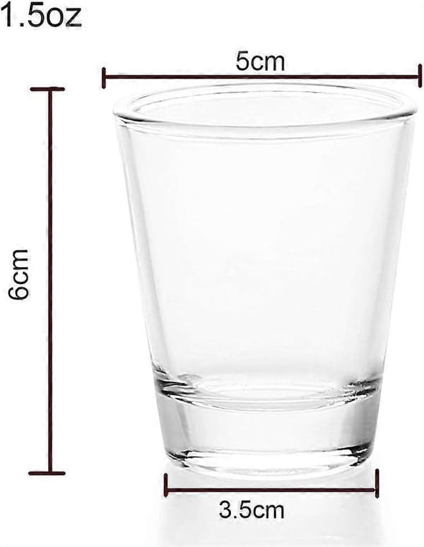 Runda 4,4 cl klassiska shotglas med tung botten, klart glas (2-pack)