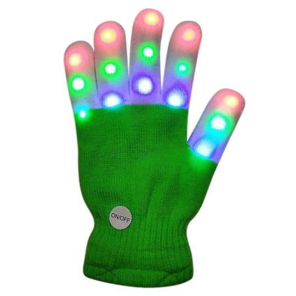 Led Glow Glove Rave Light Blinkande Handskar Glow Tip Lighting Ljusgrön