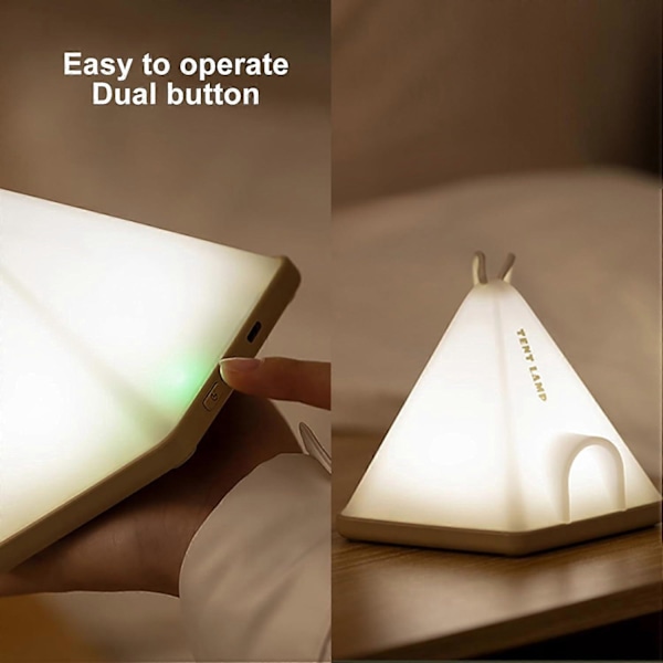 ?USB Campinglampe - 6-Mode Justerbar LED til Sengebord &amp; Telte?