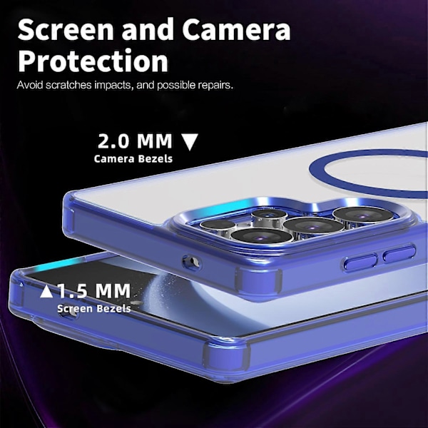 (Blå) För Samsung Galaxy S25 Ultra Skal Kompatibelt med MagSafe TPU+PC Transparent Telefonfodral Blå