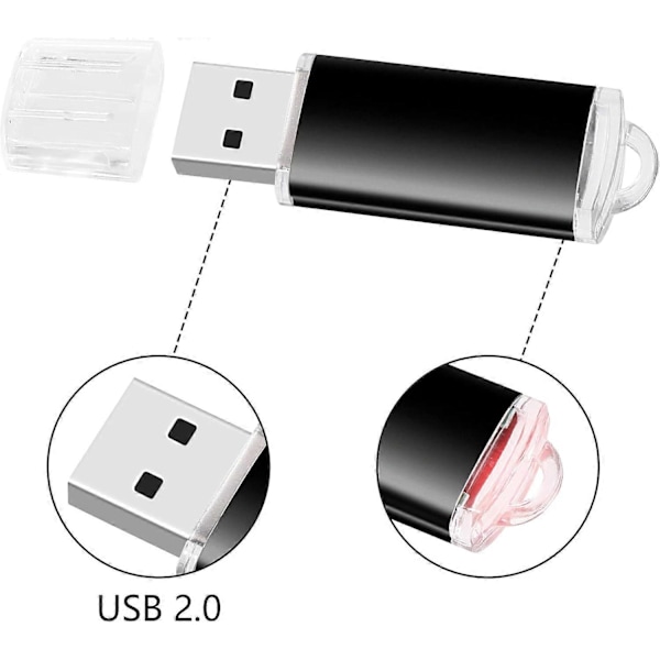 USB-muistitikku 16GB [2 kpl] USB Cle 16GB USB 2.0 -muistitikku 16GB USB-muistitikku 16GB kannettavalle tietokoneelle/PC:lle/autolle jne. (2 kpl)