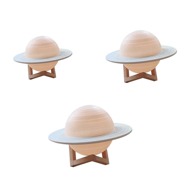Saturn nattlampe med 16 farger og fjernkontroll/berøringskontroll, USB-oppladbar