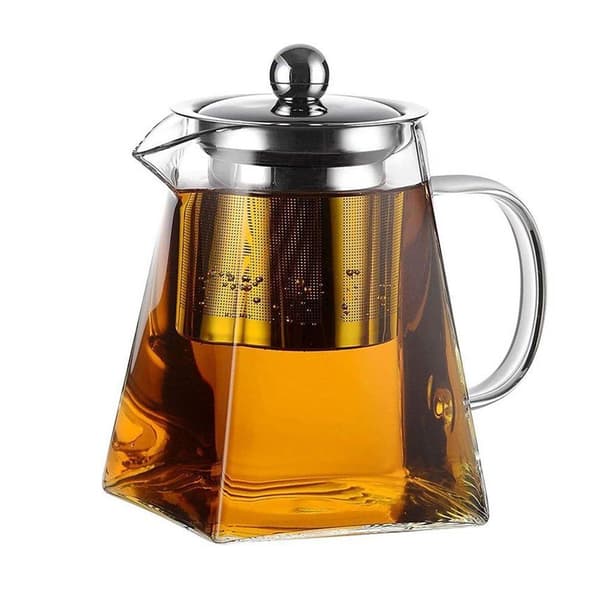 Glas tekande, tefilter i rustfrit stål, glastebrygger med håndtag (350 ml)