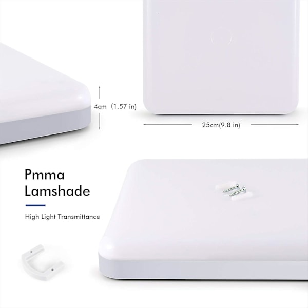 LED loftlampe 30W vandtæt IP56 2400LM kold hvid 6500K Nem at installere loftlampe til udendørs brug